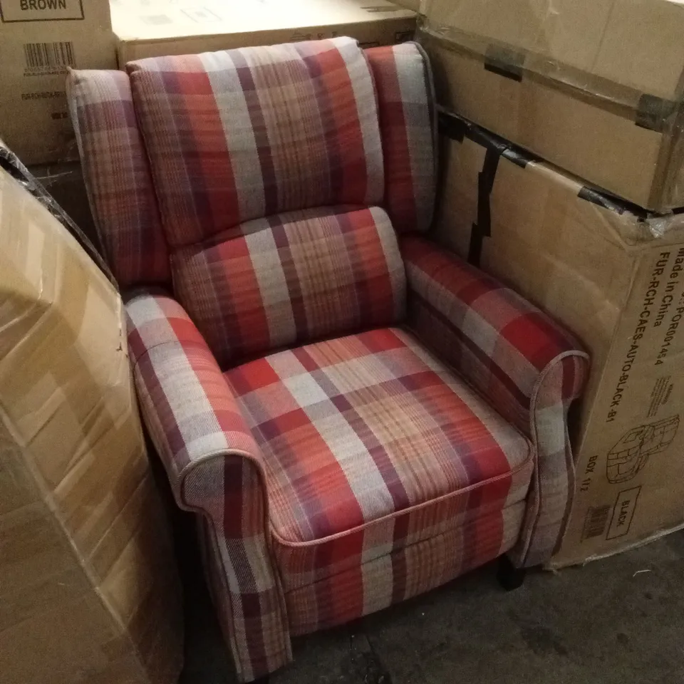 DESIGNER FABRIC UPHOLSTERED RECLINER CHAIR 