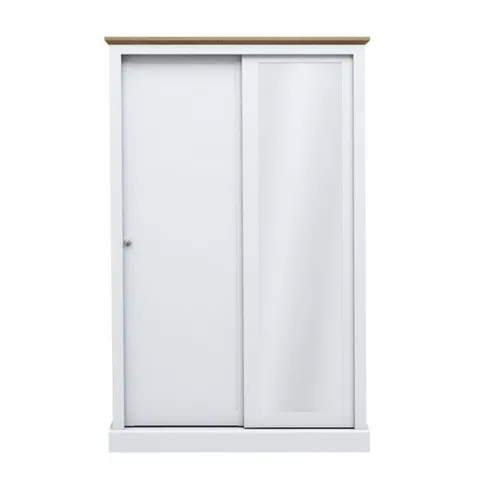 BRAND NEW BOXED VIVENSE ZENIO 2 SLIDING DOOR WARDROBE - OAK/WHITE (3 BOXES)