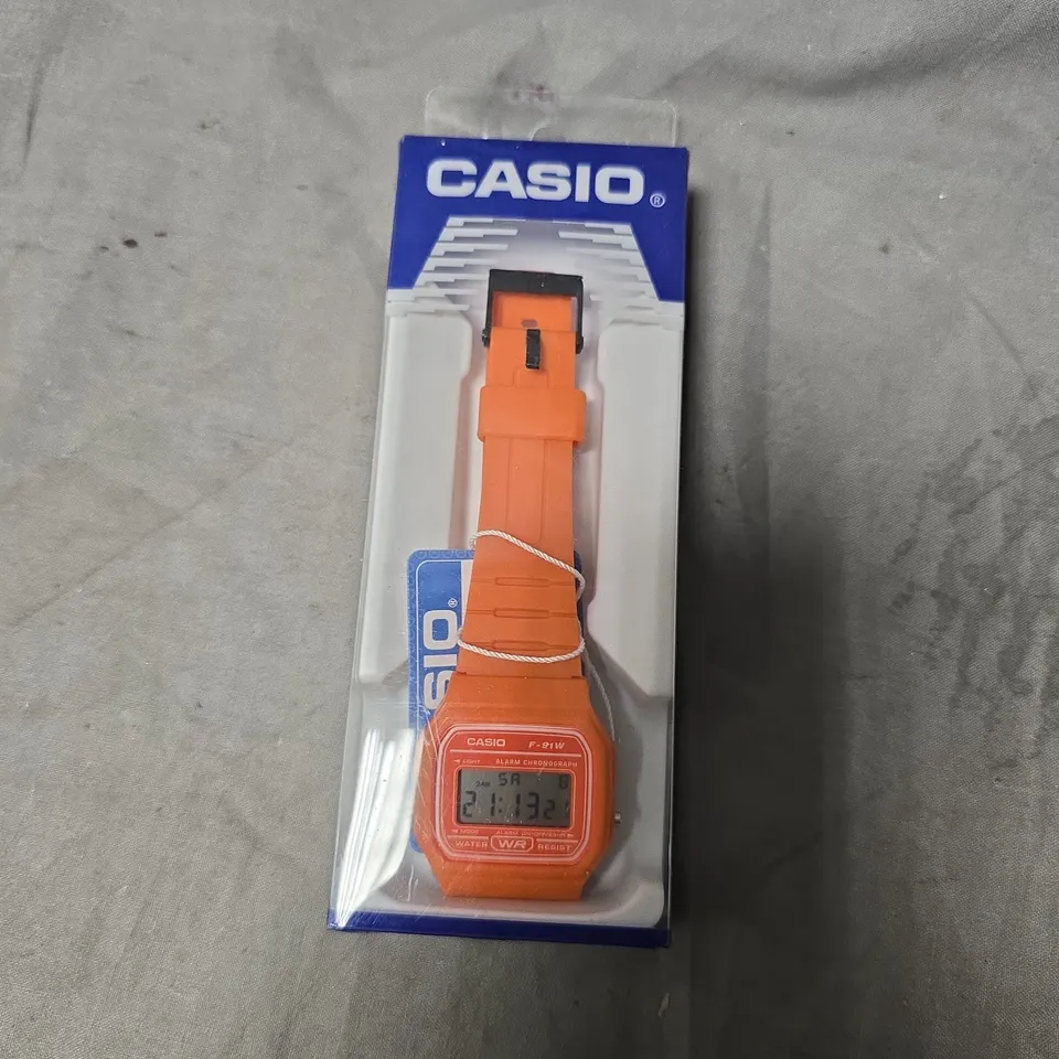 CASIO F-91WC-4A2DF DIGITAL WATCH – ORANGE, IN BLISTER PACKAGING