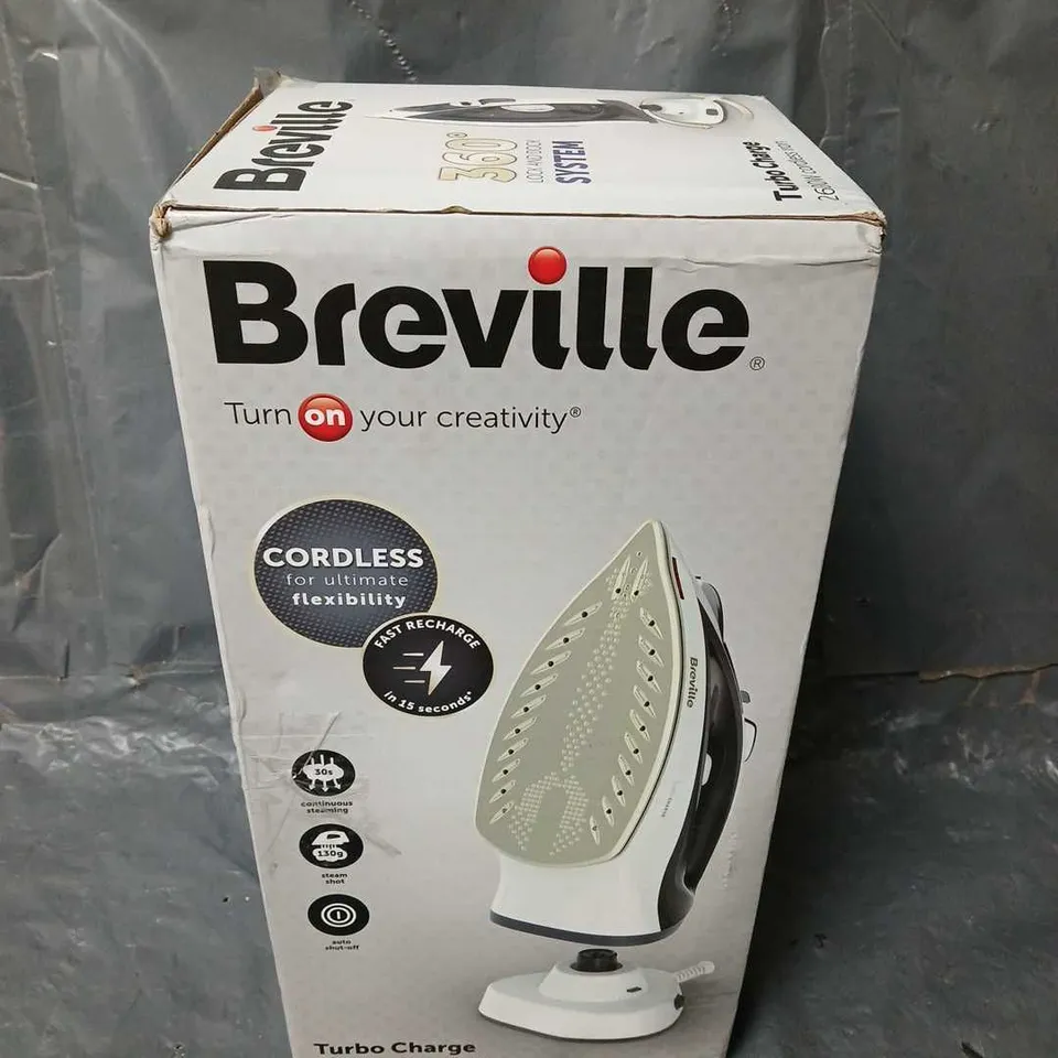 BOXED BREVILLE VIN439 TURBO CHARGE CORDLESS IRON