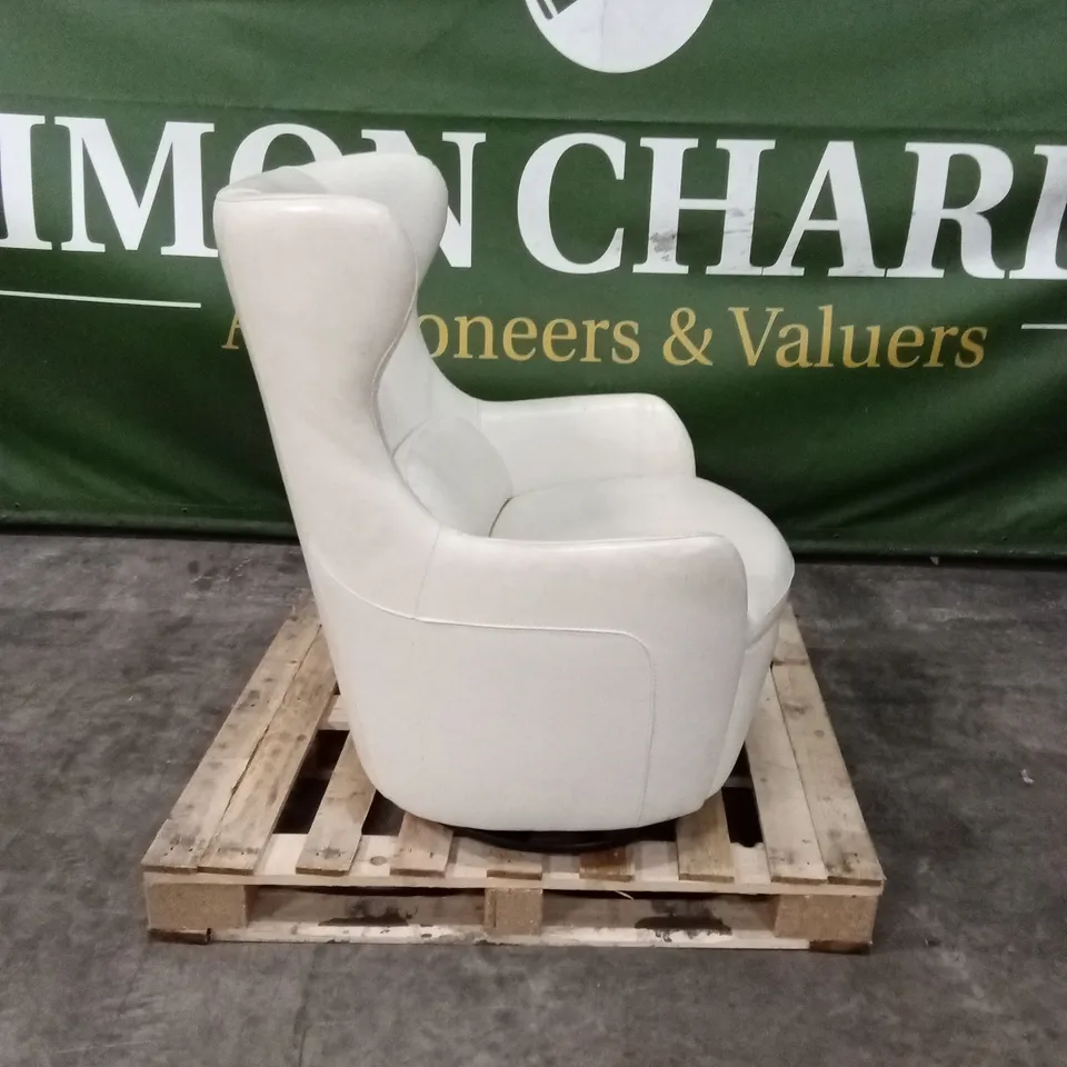 DESIGNER LEATHER SWIVEL ROCKER CHAIR