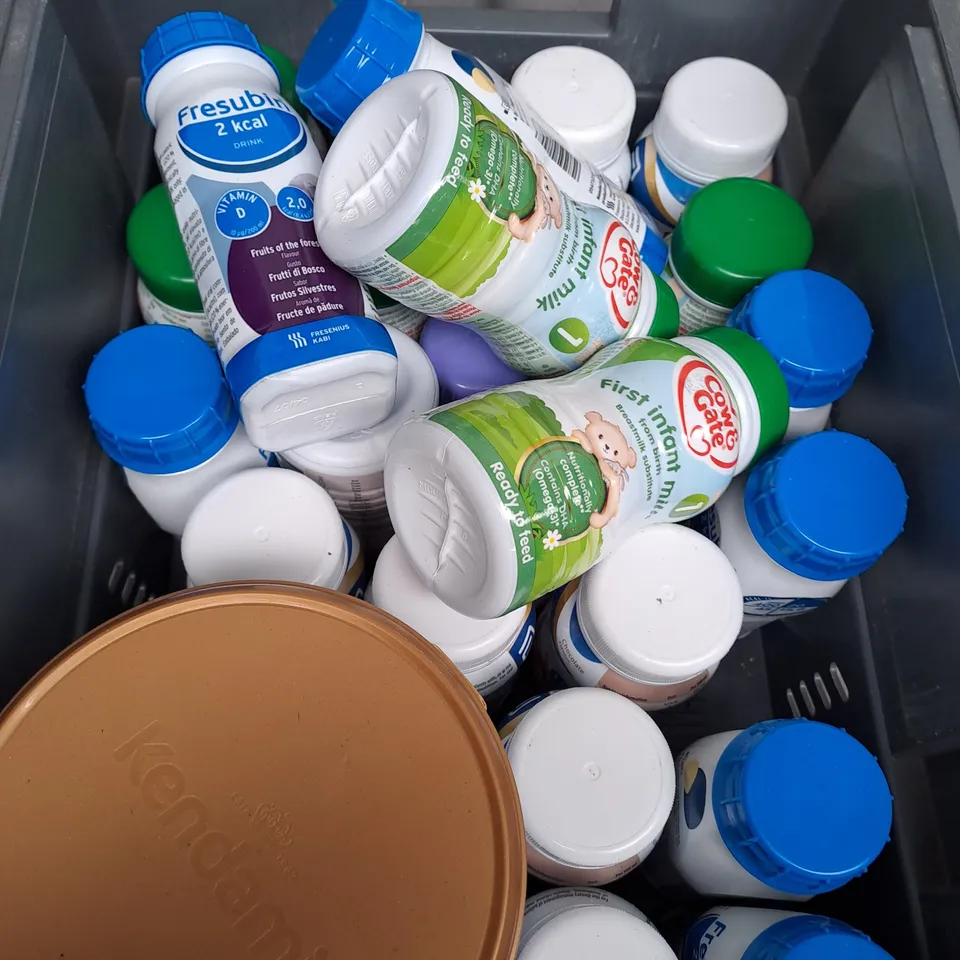 BOX OF APPROXIMATELY 20 ITEMS TO INCLUDE FRESUBIN, INFANT MILK, TODDLER MILK ETC