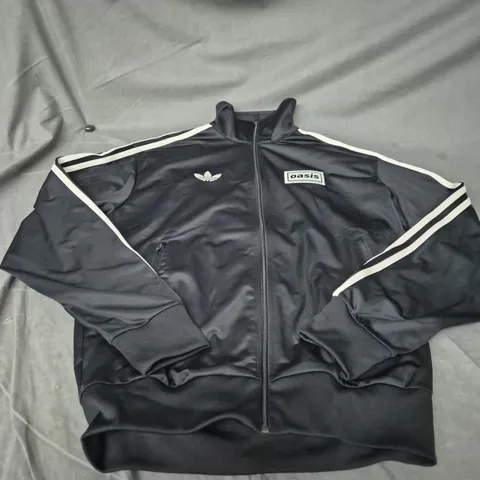 ADIDAS FIREBIRD TT TRACK JACKET – BLACK, OASIS PATCH, UK SIZE S (MEN'S)