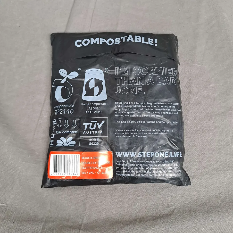 SEALED STEP ONE BOXER BRIEFS IN BUTTERNUTS SIZE 2XL