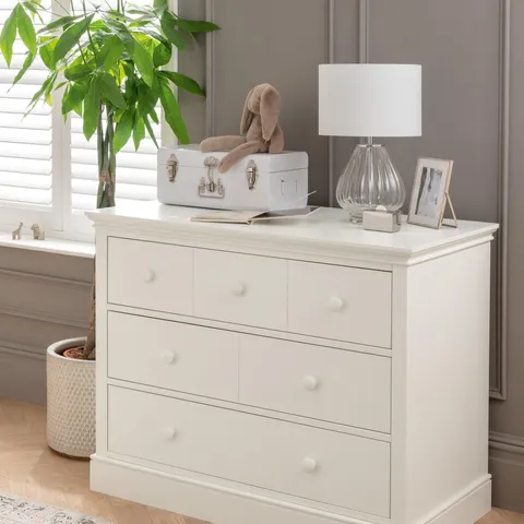 BOXED OXFORD 3 DRAWER DRESSER & BABY CHANGING UNIT - WHITE (2 BOXES)