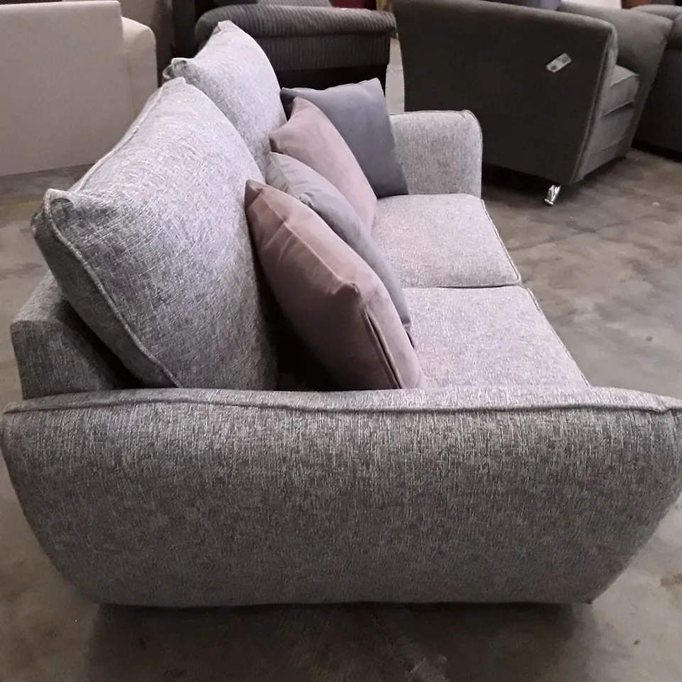 QUALITY DESIGNER PERTH HIGH BACK 2 SEATER SOFA - GREY FABRIC 