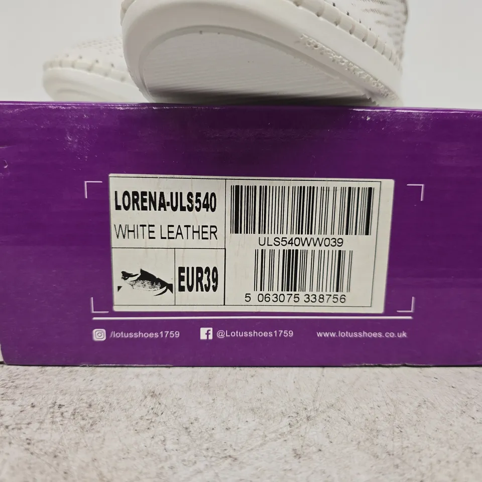 LOTUS LORENA WHITE LEATHER TRAINERS EU 39 BOXED