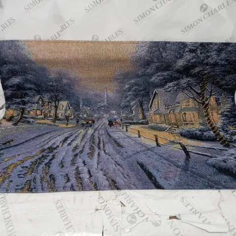 SNOWTIME HOMETOWN CHRISTMAS FIBRE OPTIC HANGING WALL TAPESTRY - 92cm x 66cm COLLECTION ONLY