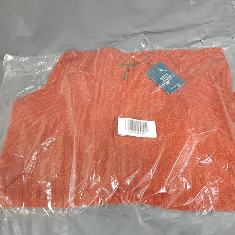 WHITE STUFF CHUNKY FUNNEL NECK JUMPER ORANGE SMALL 