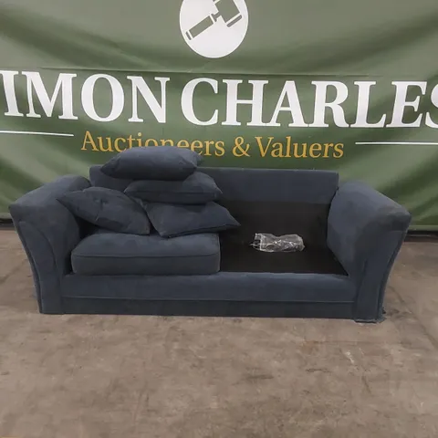 QUALITY DESIGNER FABRIC UPHOLSTERED 3 SEATER SOFA - DAMAGED