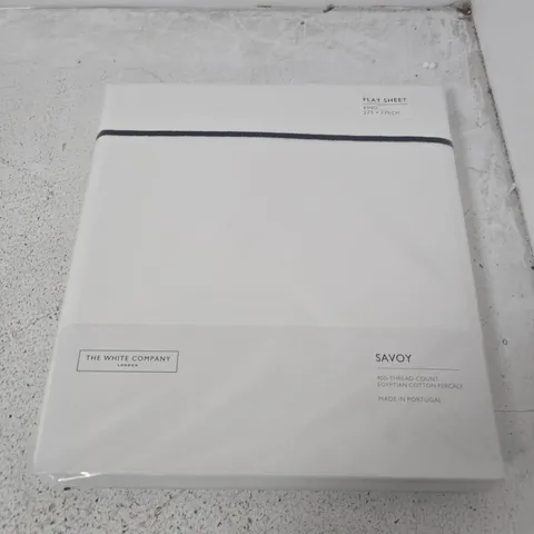 THE WHITE COMPANY SAVOY FLAT SHEET IN WHITE - KING