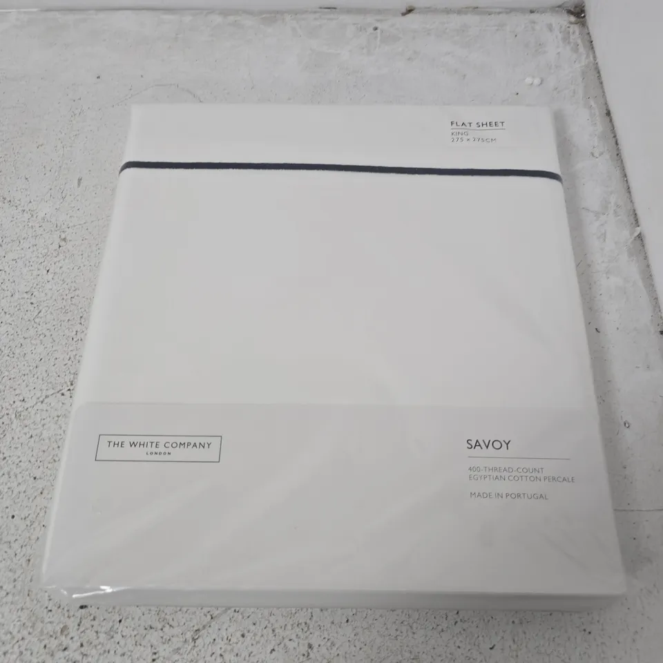 THE WHITE COMPANY SAVOY FLAT SHEET IN WHITE - KING