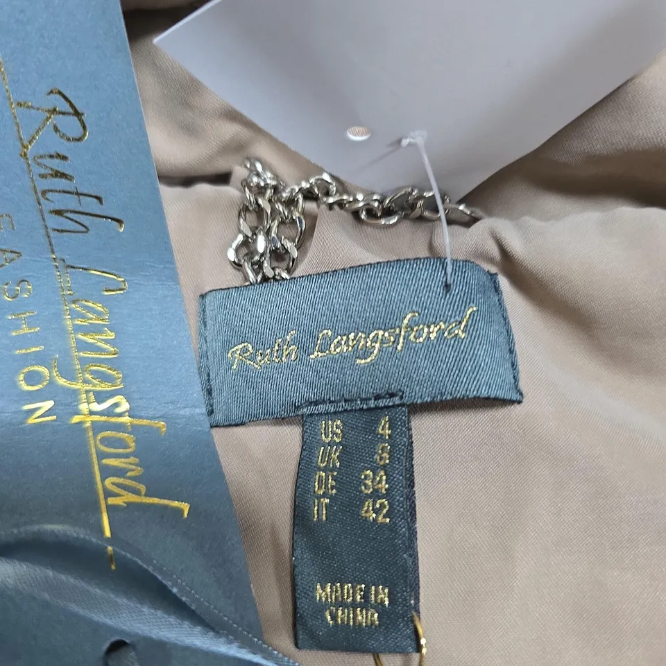 RUTH LANGFORD WOMEN'S BEIGE PADDED HOODED VEST – UK 8 (US 4)