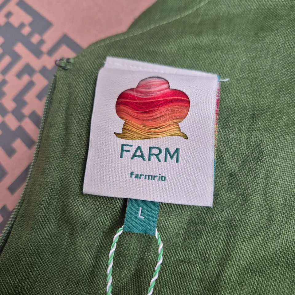 FARM RIO GREEN MONSTERA LEAF SLEEVELESS MAXI DRESS – UK SIZE L