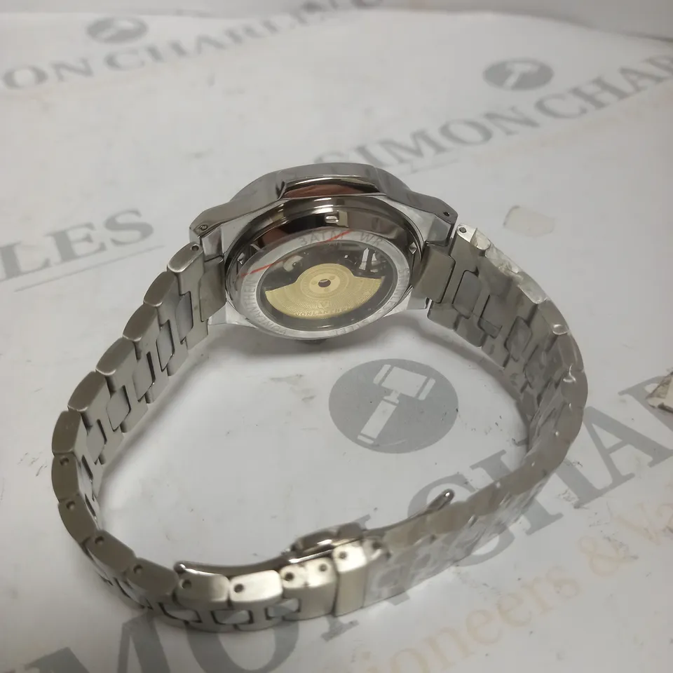 MENS VONLANTHEN AUTOMATIC WATCH – SKELETON DIAL – STAINLESS STEEL STRAP – GLASS EXHIBITION BACK CASE