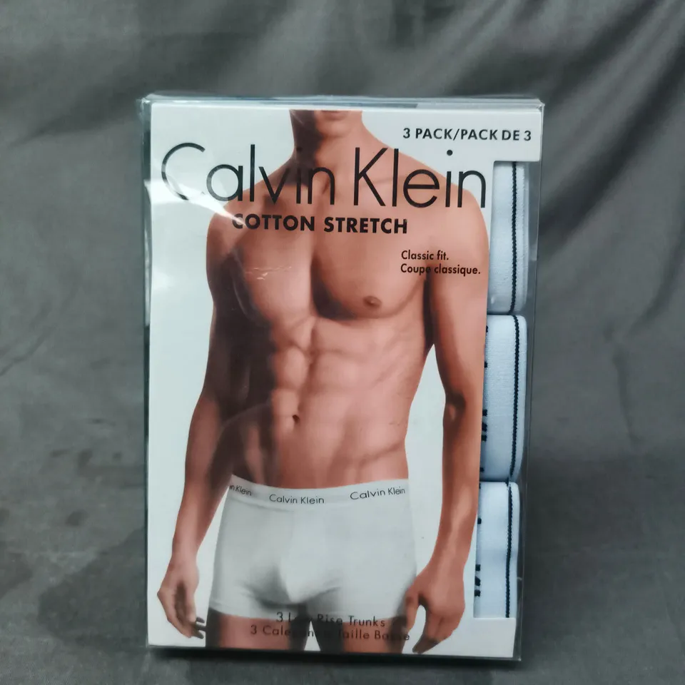 CALVIN KLEIN COTTON STRETCH TRUNKS 3 PACK - SIZE L