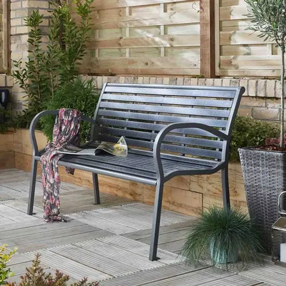 BOXED MONACO GREY GARDEN BENCH