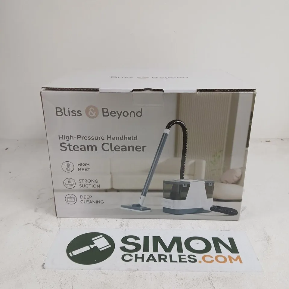 BLISS & BEYOND HIGH-PRESSURE HANDHELD STEAM CLEANER – BOXED