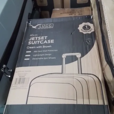 BOXED LUGG 40CM JETSET SUITCASE CREAM&BROWN 