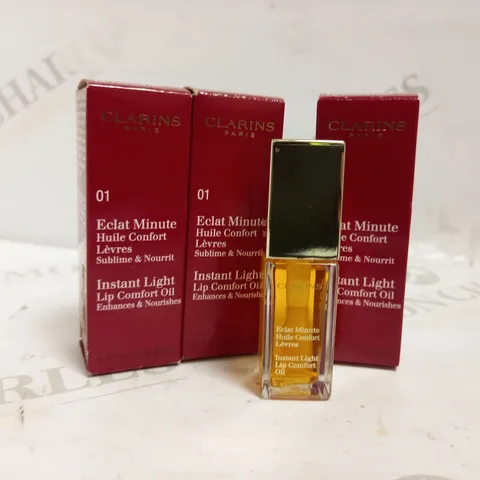 LOT OF 3 CLARINS INSTANT LIGHT LIP COMFORT OIL