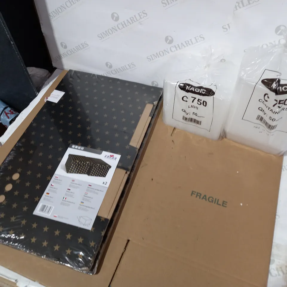 LOT OF 2 ASSORTED HOUSEHOLD ITEMS TO INCLUDE MAGIC STORAGE CONTAINER SET AND ERKAR A4 CARTON STORAGE BOXES