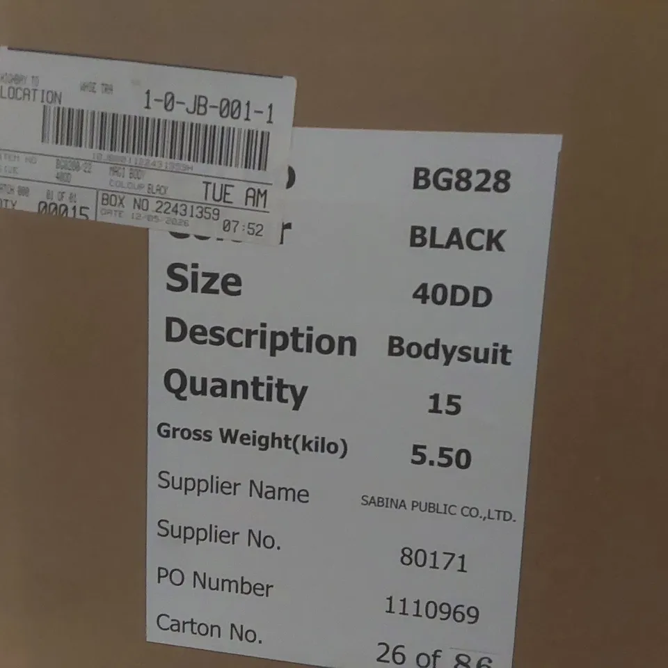 BOX CONTAINING APPROXIMATELY 15x BRAND NEW MAGISCULPT BLACK BODYSUITS - SIZE 40DD