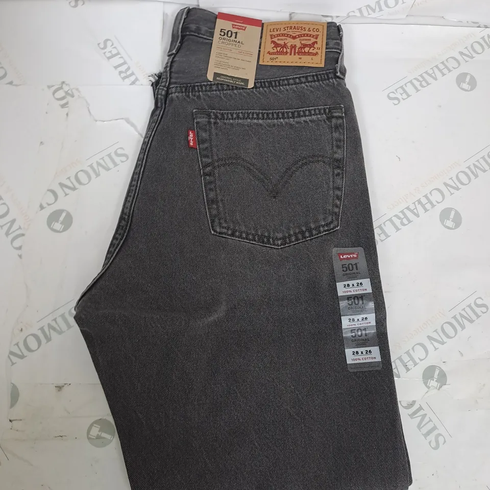 LEVIS STRAUSS 501 ORIGINAL CROPPED DENIM JEANS SIZE W28 L28