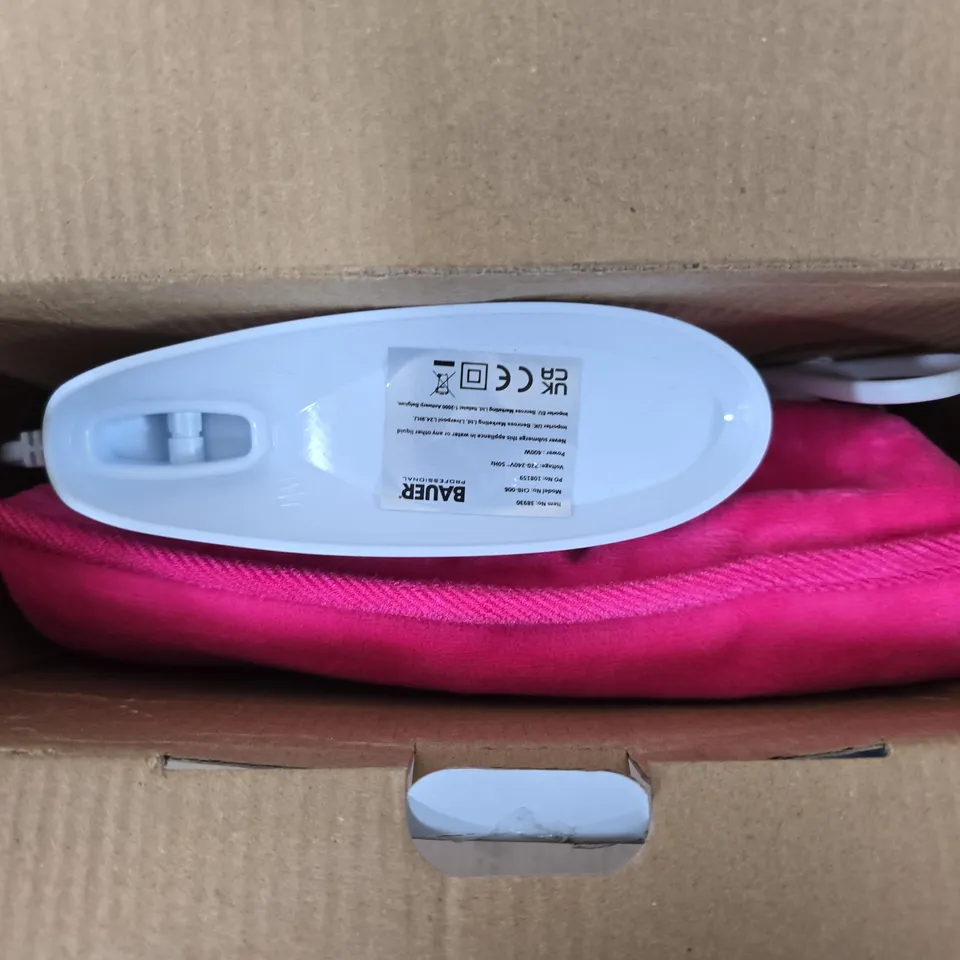 BOXED BAUER ELECTRIC HOT WATER BOTTLE IN PINK