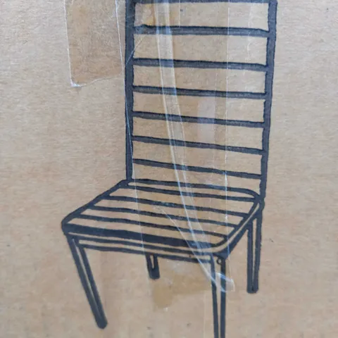 BOXED SET OF 6 BLACK FAUX LEATHER DINING CHAIRS