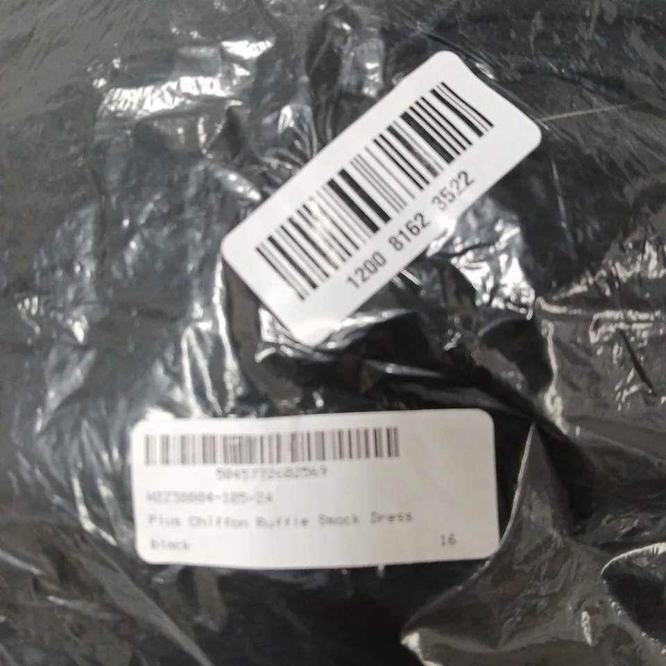 PLUS BLACK CHIFFON DRESS – UK 16