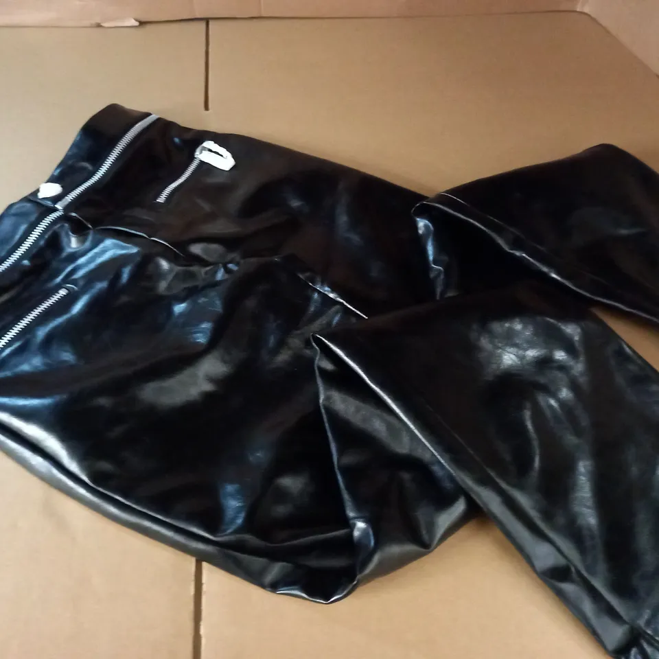 ZARA BLACK PU TROUSERS - EUR M