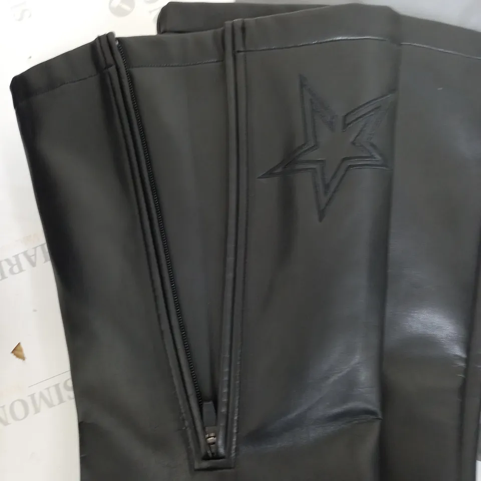PERFECT MOMENT FLARED  LEATHER PANTS - MEDIIUM