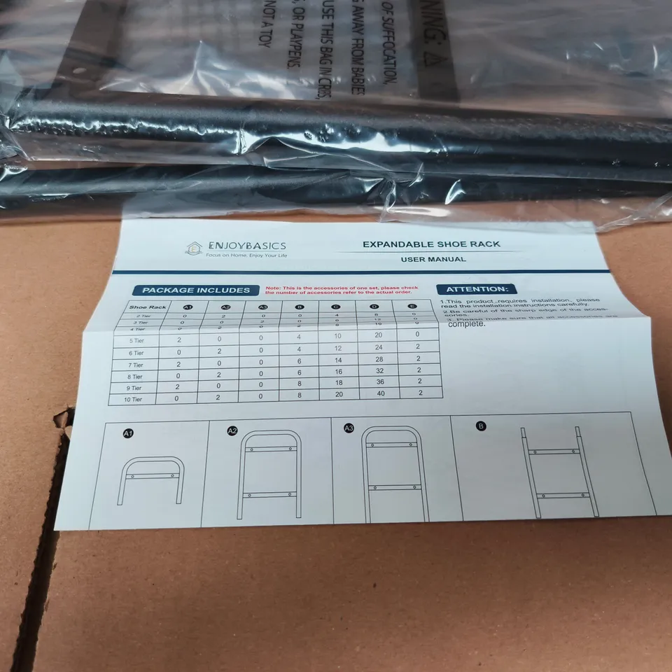 ENJOYBASICS EXPANDABLE SHOE ROCK BOXED WITH MANUAL