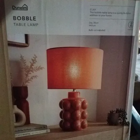 BOXED DUNELM BOBBLE TABLE LAMP - CLAY