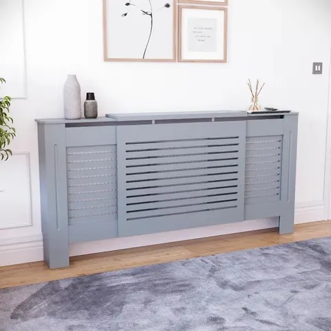 BOXED MILTON ADJUSTABLE RADIATOR COVER - DARK GREY (1 BOX)