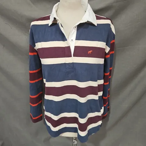 BEAUFORT & BLAKE RIVELIN MULTI STRIPE RUGBY SHIRT SIZE S