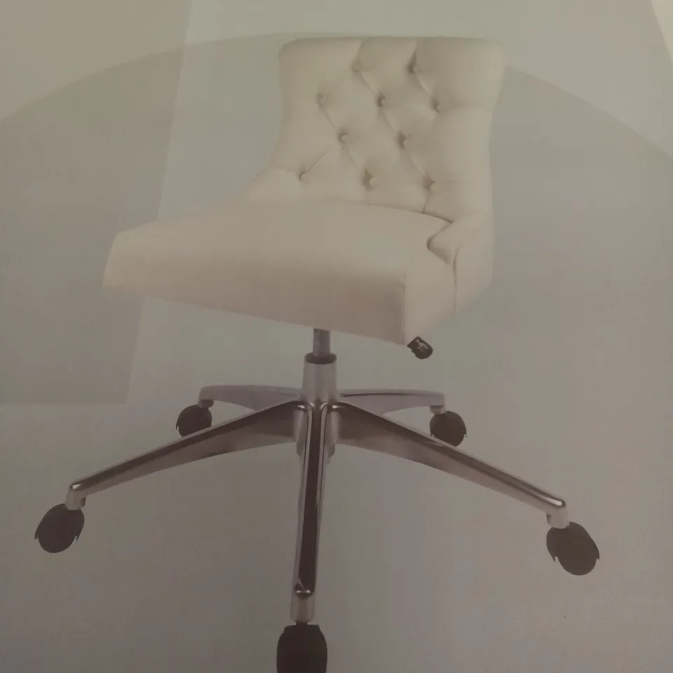 BOXED ESELD OFFICE CHAIR- OFF WHITE LINEN EFFECT 