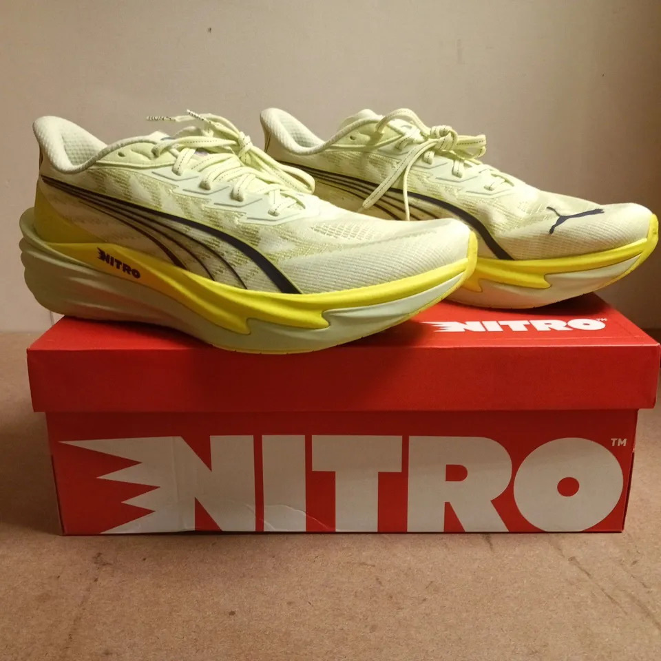 BOXED PAIR OF PUMA NITRO TRAINERS IN APPLE SPRITZ/LUX LIME SIZE UK 11