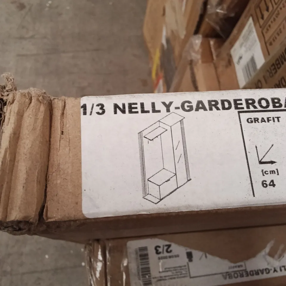 BOXED NELLY-GARDEROBA WARDROBE - GRAPHITE (3 BOXES)
