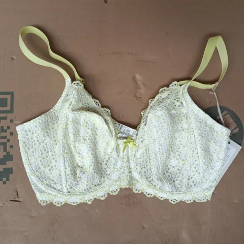 BRAVISSIMO FLORENCE BRA IN WHITE/LIME SIZE 34FF