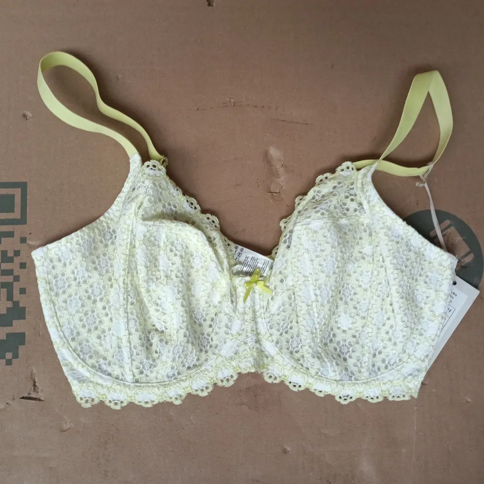 BRAVISSIMO FLORENCE BRA IN WHITE/LIME SIZE 34FF
