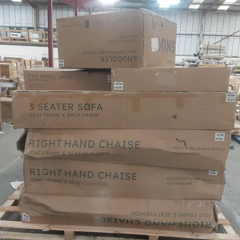 PALLET CONTAINING A LARGE QUANTITY OF ASSORTED SNUG SOFA PARTS