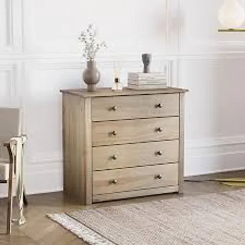 BOXED LASSIC VIDA DESIGNS PANAMA 4 DRAWER CHEST - PINE (1 BOX)