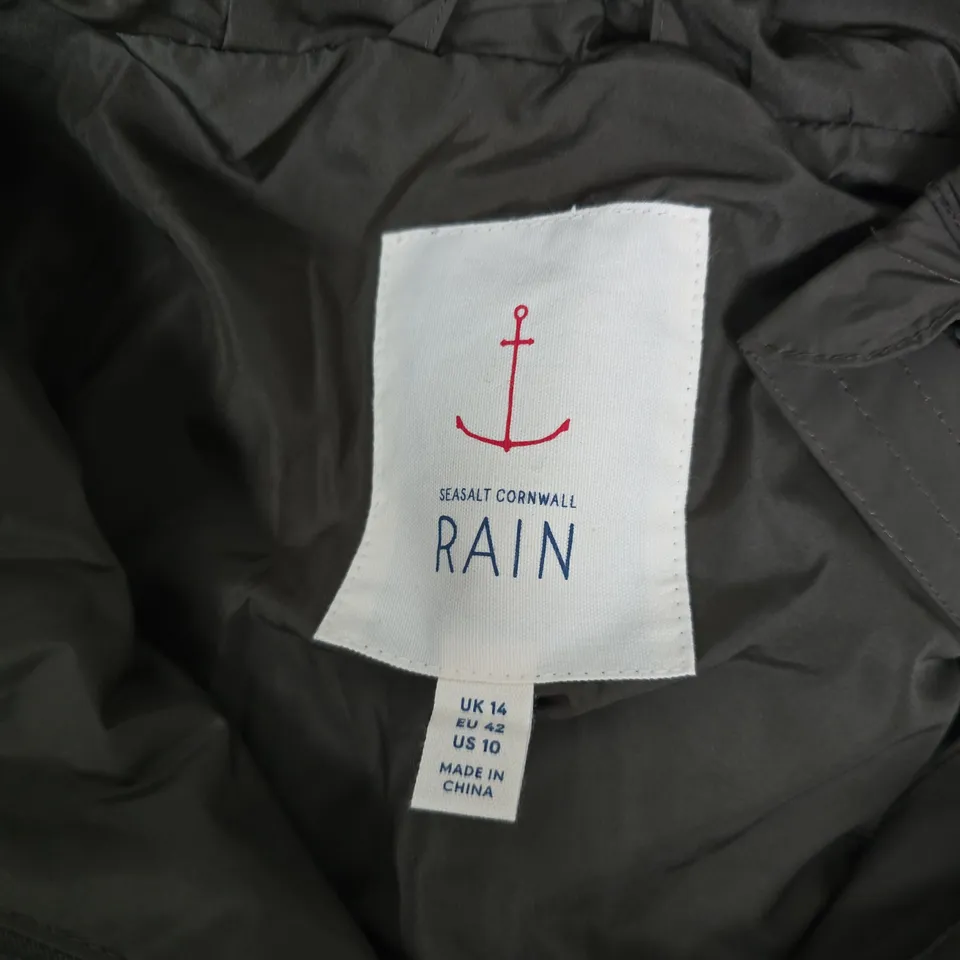 SEASALT CORNWALL RAIN KESER COAT IN MOORLAND - UK 14