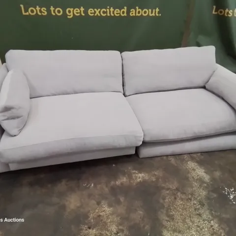 QUALITY BRITISH DESIGNER LOUNGE Co. THREE SEATER SOFA PLUSH GREY FABRIC