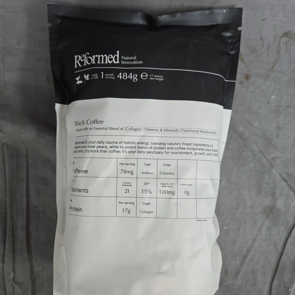 REFORMED BLACK COFFEE – COLLAGEN, VITAMINS & MINERALS WITH FUNCTIONAL MUSHROOMS, 484G