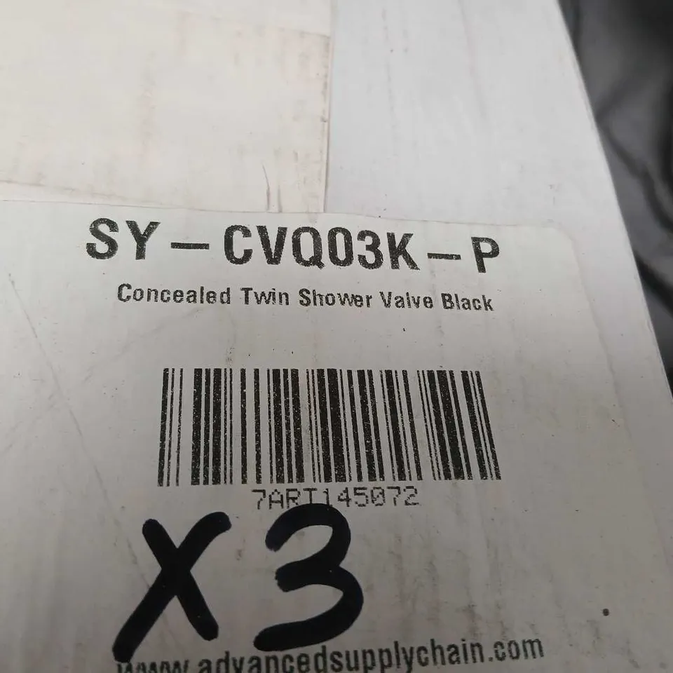 MATT BLACK CONCEALED TWIN SHOWER VALVE – CVQ03K-P (3 UNITS)