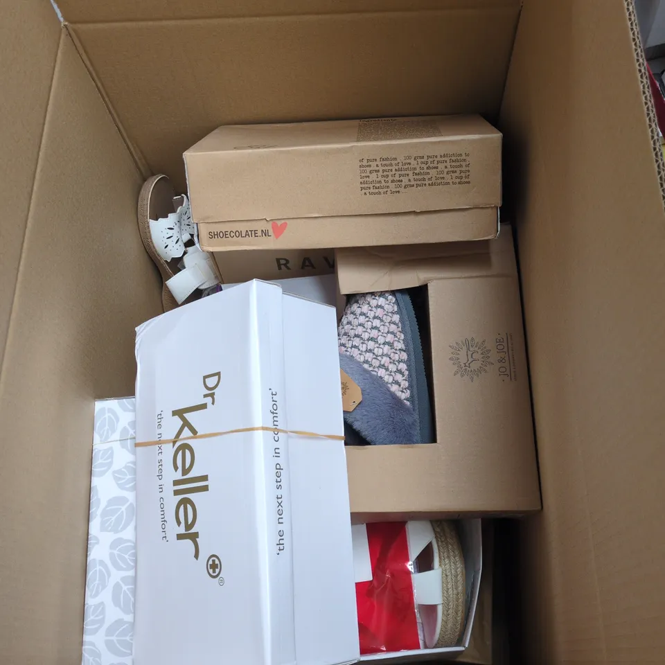 BOX OF APPROXIMATELY 11 FOOTWEAR ITEMS TO INCLUDE DR KELLER, SHOE TREE COMFORT ETC