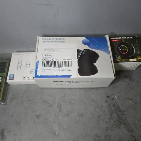 APPROXIMATELY 6 ASSORTED ITEMS TO INCLUDE - WIRELESS SPEAKER , INTELLIGENT HEATING VIBRATION MASSAGE , WIRELESS MICROPHONE ETC