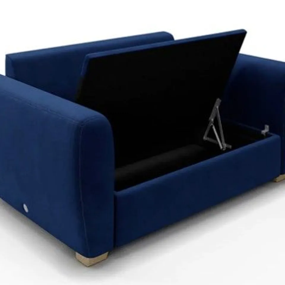 BOXED TWO SEATER SOFA CLOUD STORAGE FRAME & SEAT CUSHIONS MIDNIGHT BLUE